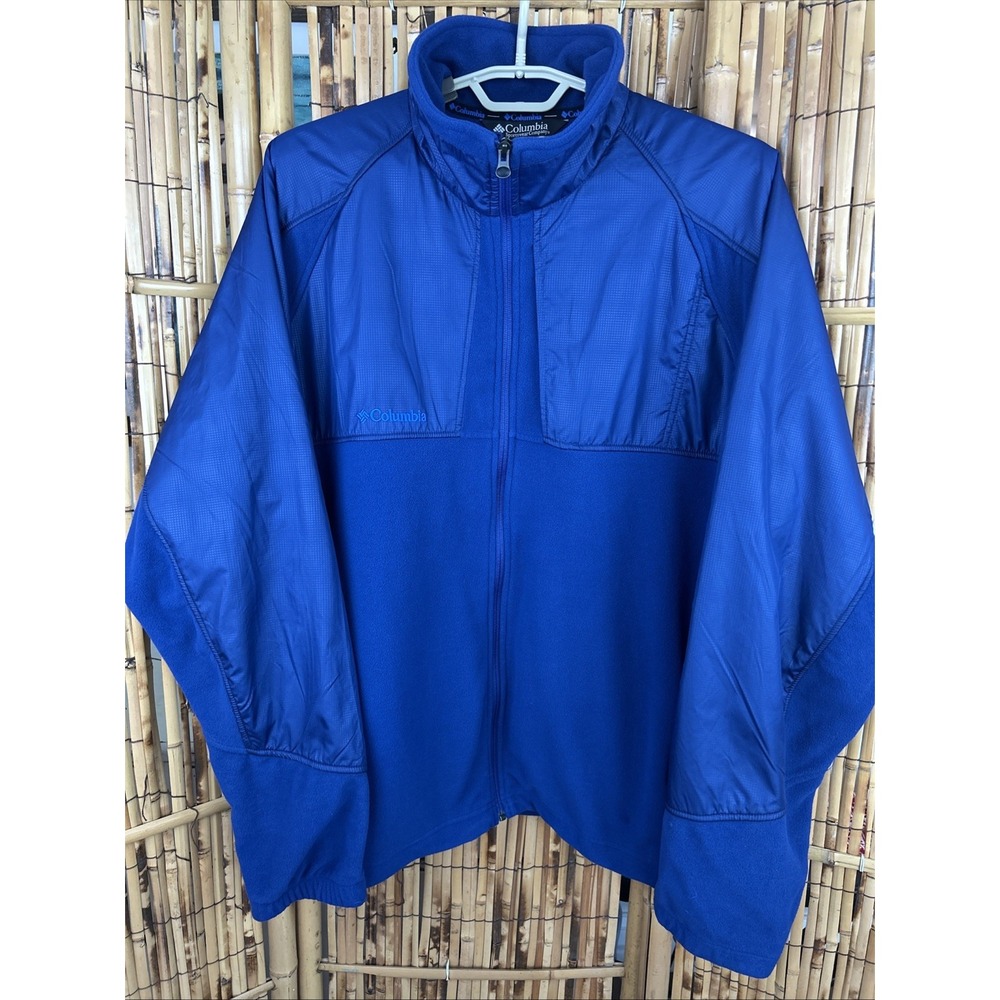 Men's Columbia XCO Storm Dry Blue Fleece Full‎ Zip Jacket RN69724 Size XXL